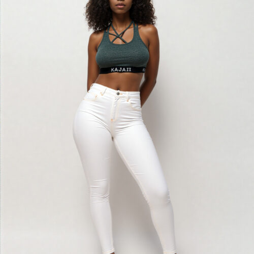 Skinny k embroidered pockets denim jeans